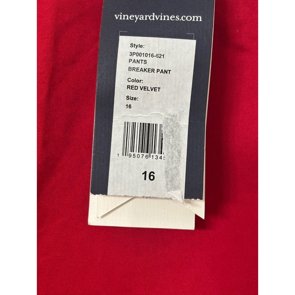 Vineyard Vines Breaker Pant 16 Red Velvet Boys Straight Leg Chino New With Tags - Picture 4 of 13